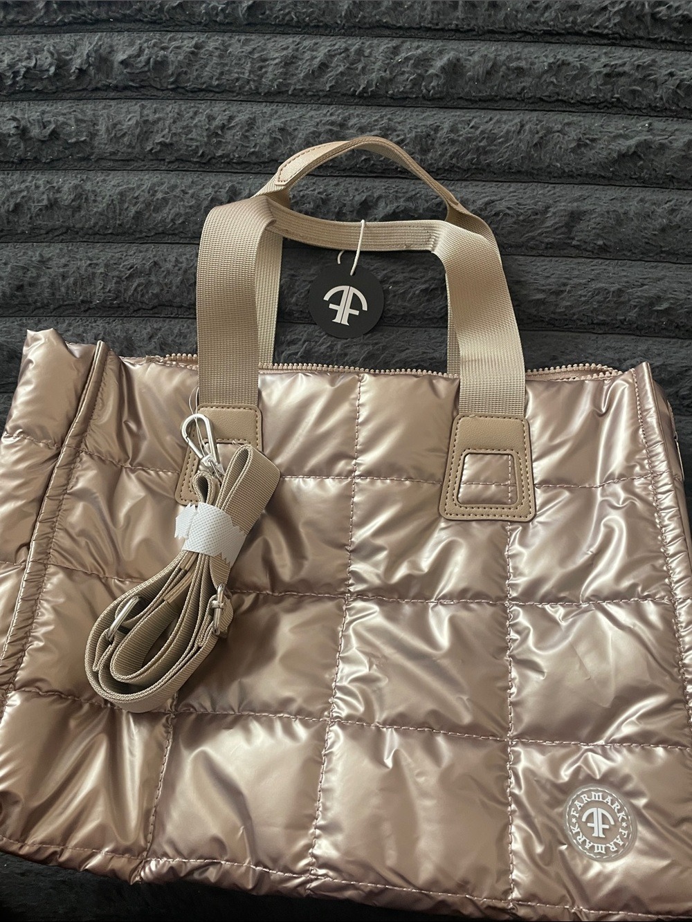 Farmark tote Bag for Women Thickened Large Capacity Down Jacket Tote Bag